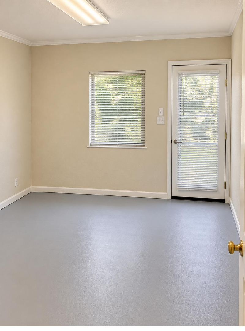 Private studio with window and door