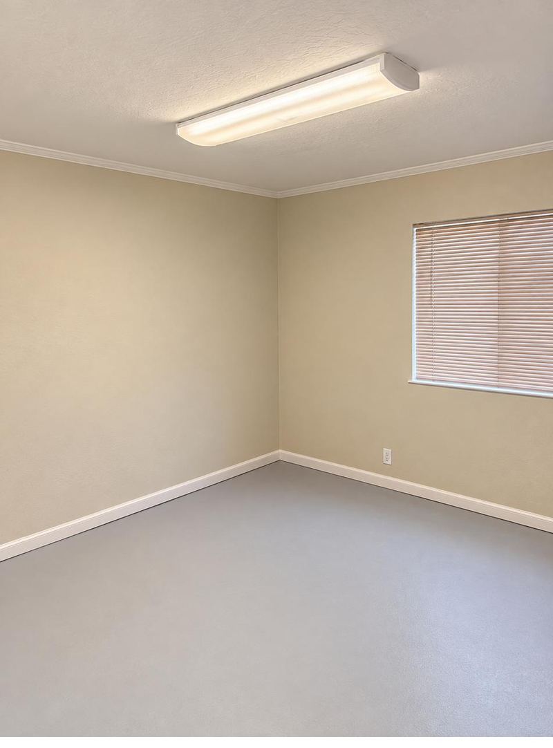 Empty studio corner, unfurnished